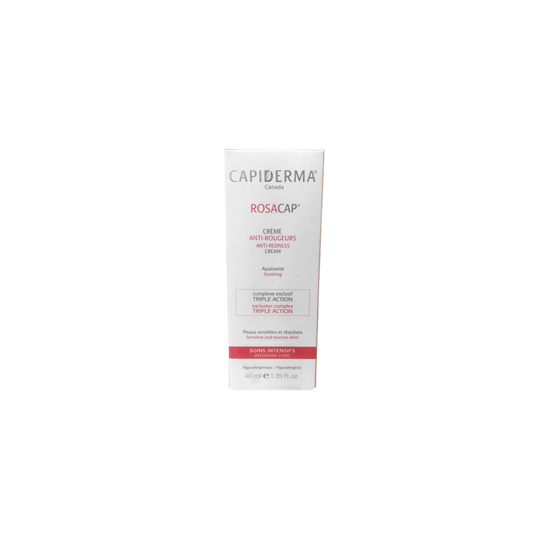 Capiderma Crème Anti-Rougeurs Rosacap 40ml flacon souple blanc avec bouchon clips
