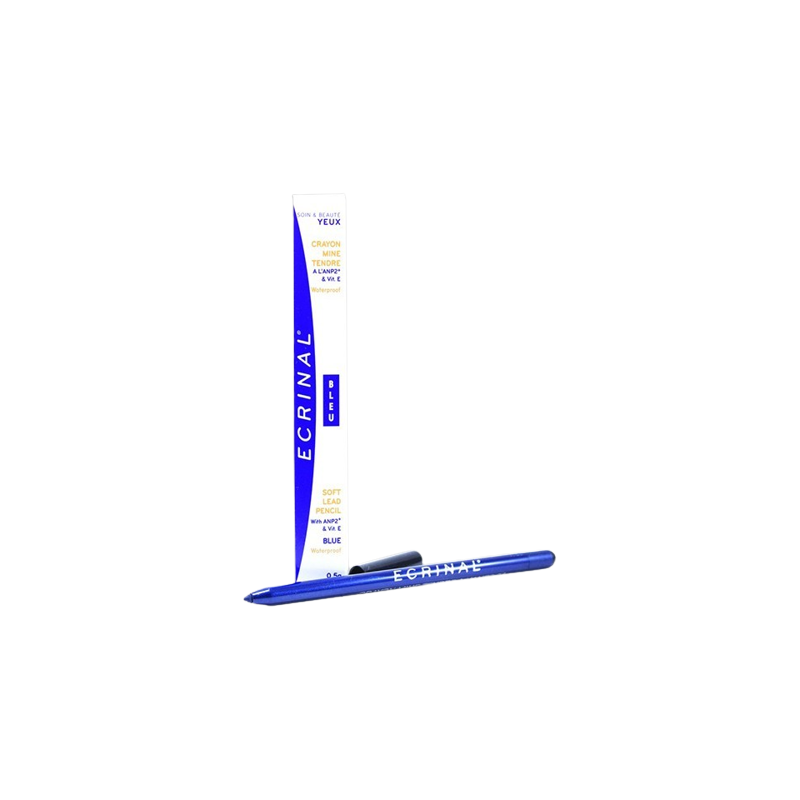 Ecrinal Crayon Mine Tendre Waterproof Bleu 0.5g dans sa boite cartonnée bleu et blanc