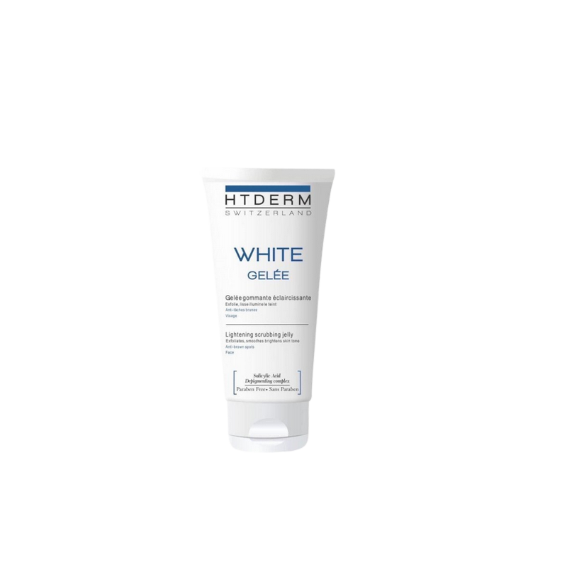 HTderm White Gelee Gommante 150ml tube souple blanc avec bouchon clips