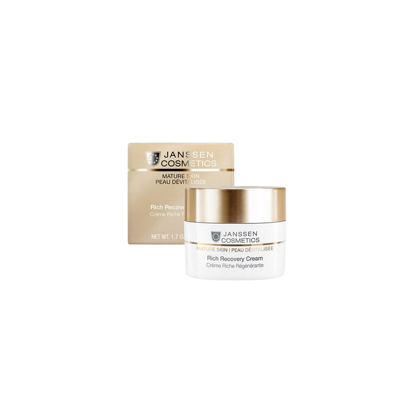 Janssen Cosmetics Crème Riche Régénérante 50ml pot blanc avec bouchon à vis or