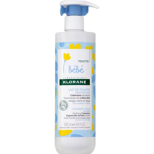 Klorane Bébé Lait de Toilette sans Rinçage au Calendula 500ml