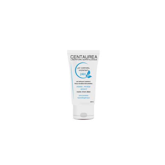 Centaurea Lait Hydratant Corporel flacon blanc souple avec bouchon clips