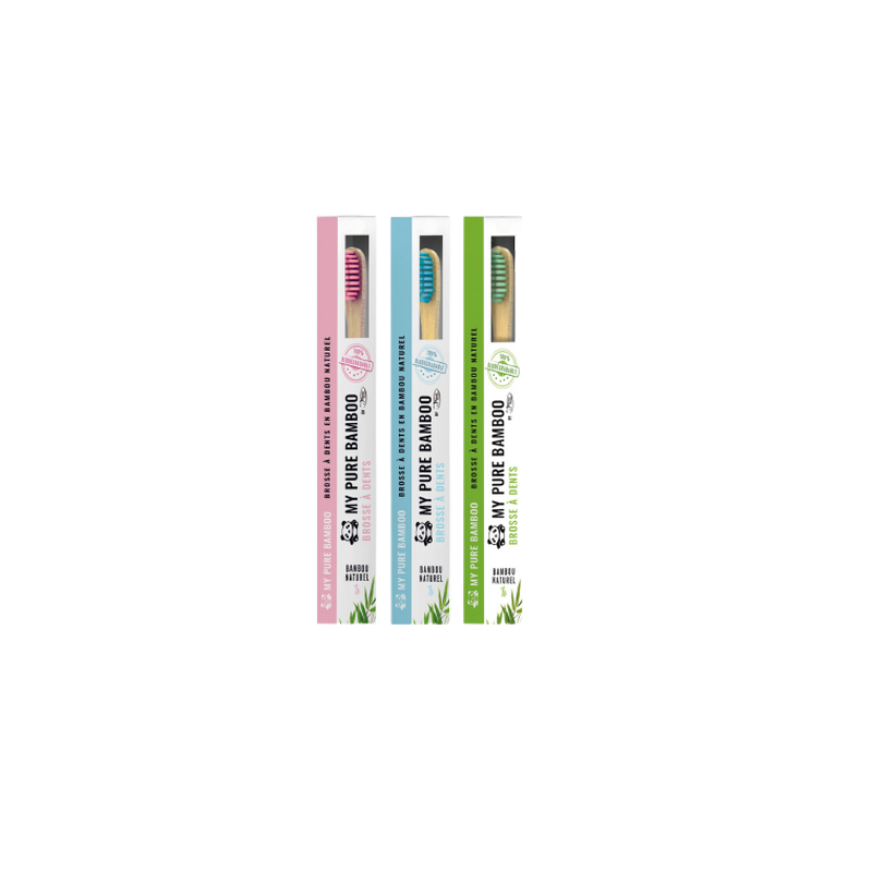 Dentismile Brosse à Dent Bambou Medium plusieurs coloris disponibles