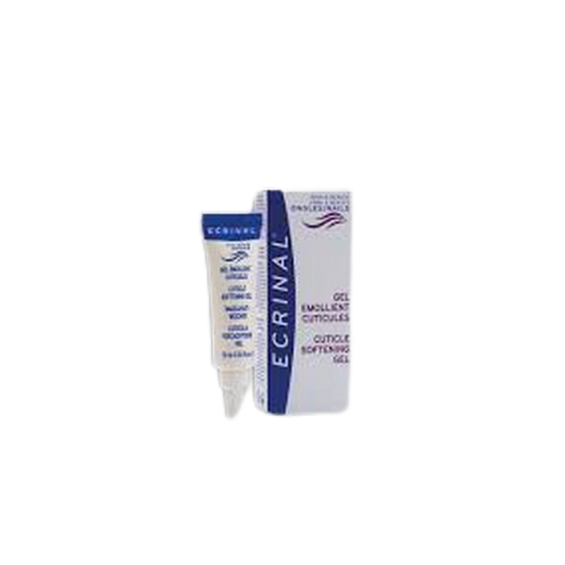Ecrinal Gel Cuticules Émollient 10ml flacon souple blanc et bleu