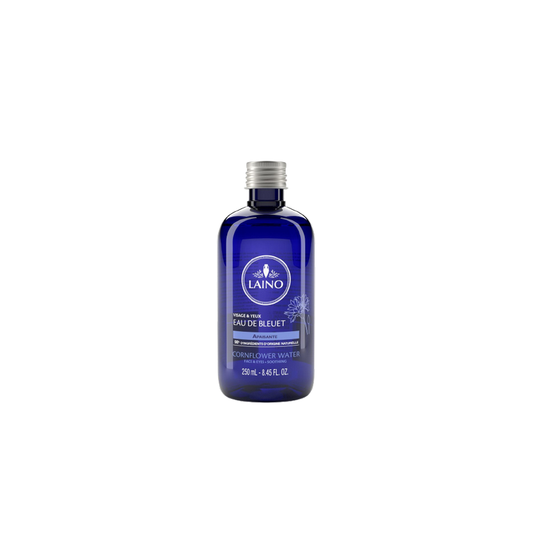 Laino Eau de Bleuet Apaisante 250ml flacon bleu avec bouchon vis métal