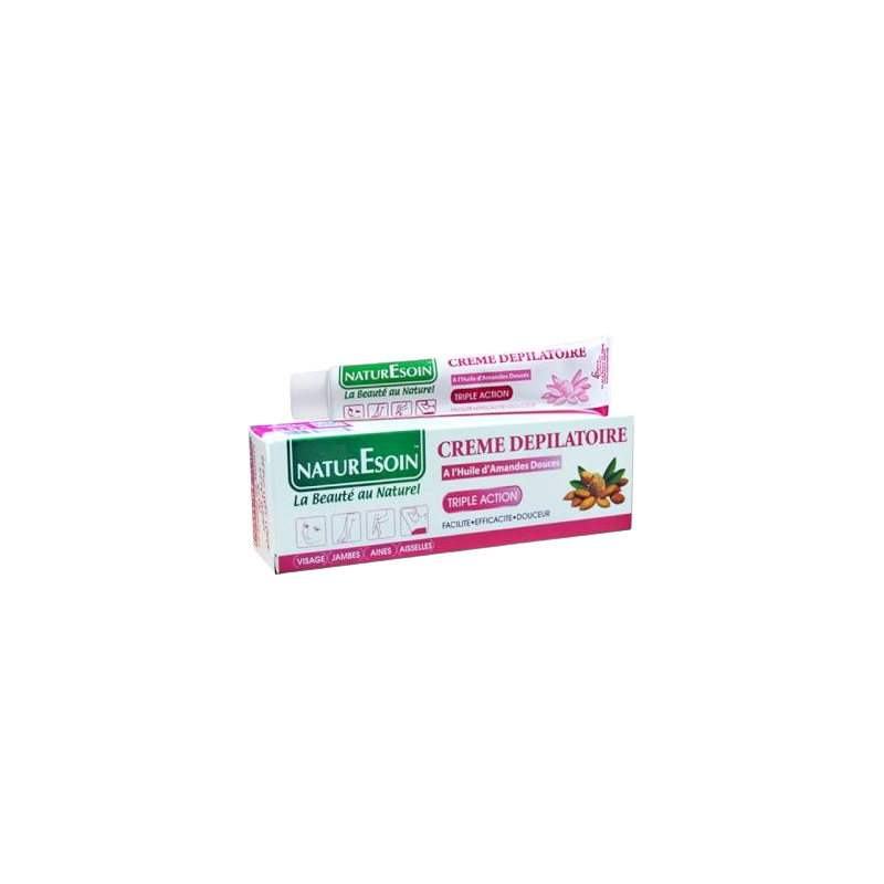 Naturesoin Crème Dépilatoire à l'Huile d'Amandes Douces 50ml tube souple en boite cartonnée