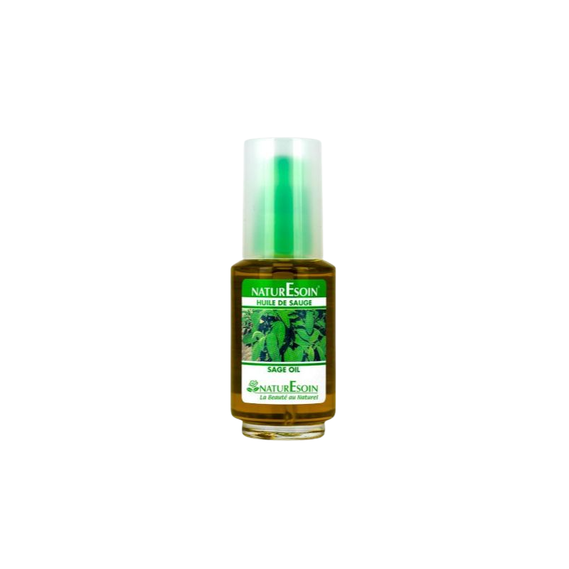 Naturesoin Huile de Sauge 50ml flacon transparent avec bouchon facile